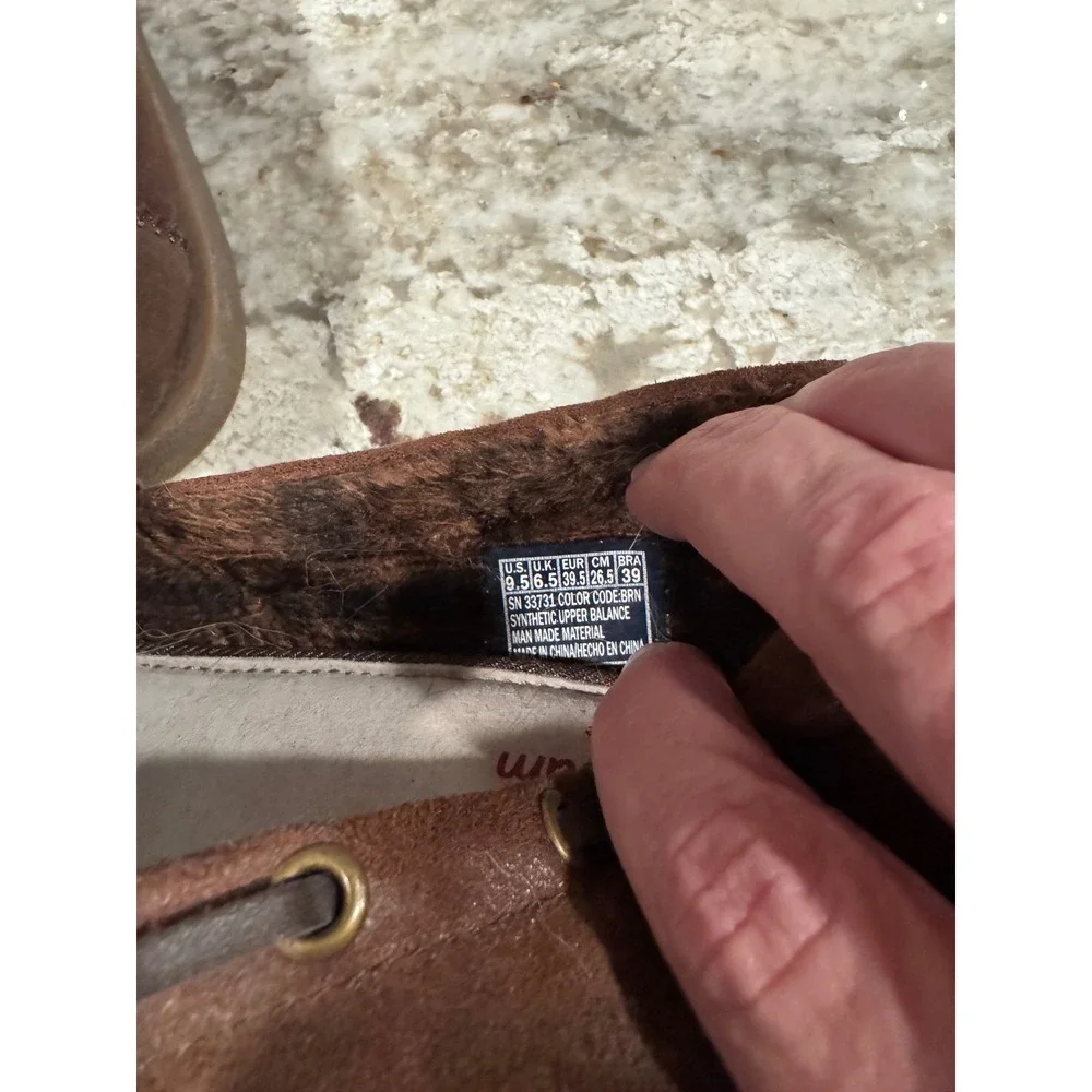 Skechers BOBS Brown Leather Faux Fur Lined Memory Foam Loafers Womens 9.5 - Picture 10 of 10